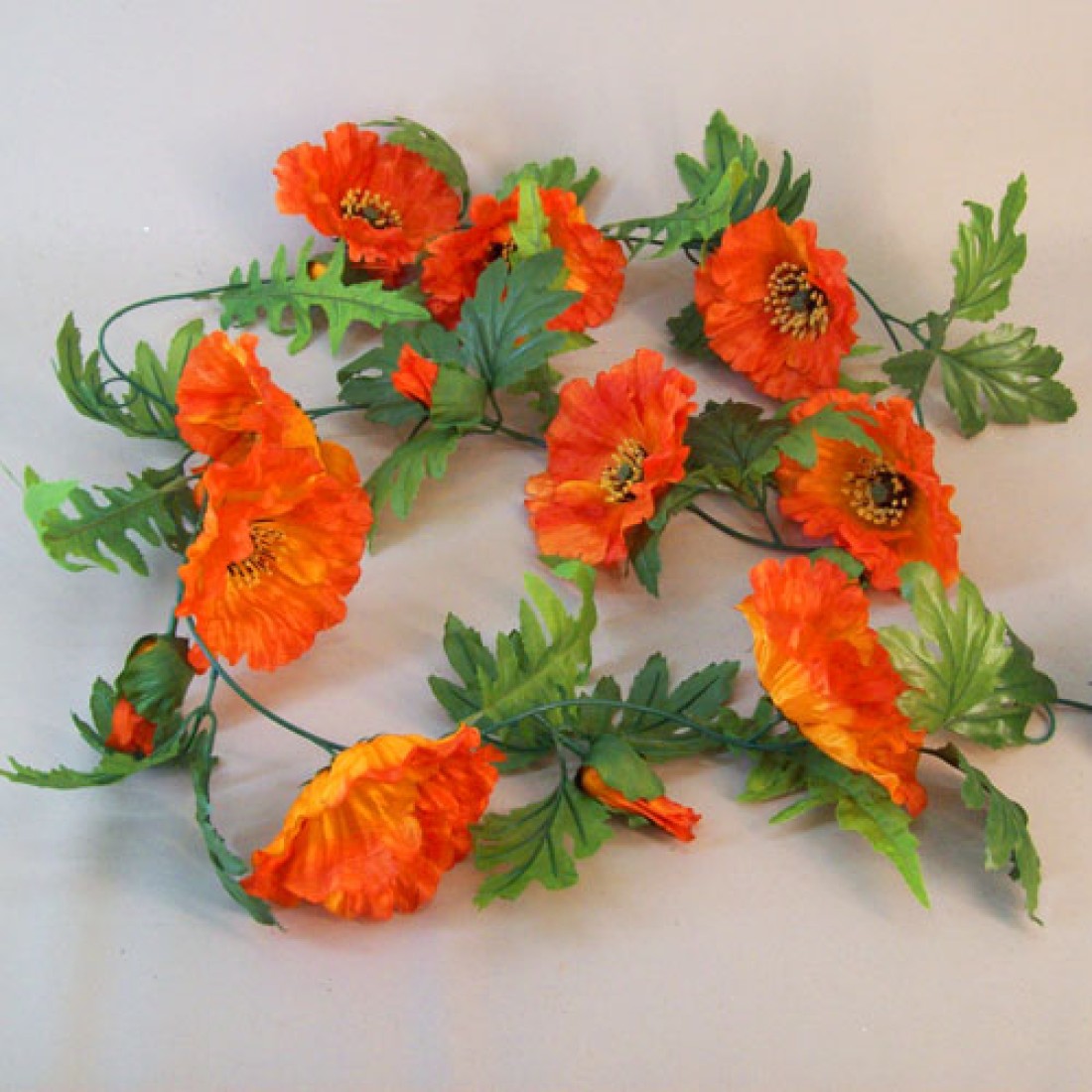 Artificial Poppies Garland Orange 180cm Artificial Flowers